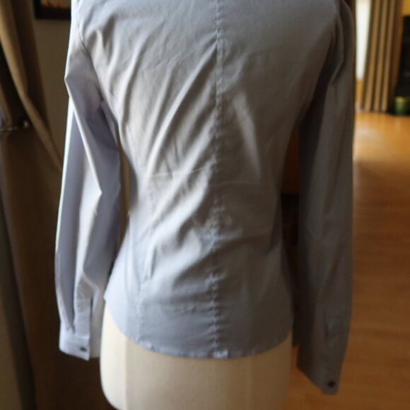 Hugo Boss button front long sleeve light blue blouse size 34 cotton blend womens - Picture 4 of 16
